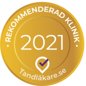 Emblem i guld för rekommenderad klinik, från tandläkare.se